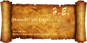 Husvéth Edit névjegykártya